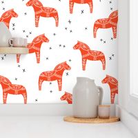 dala horse // red dala fabric swedish scandi design andrea lauren fabric