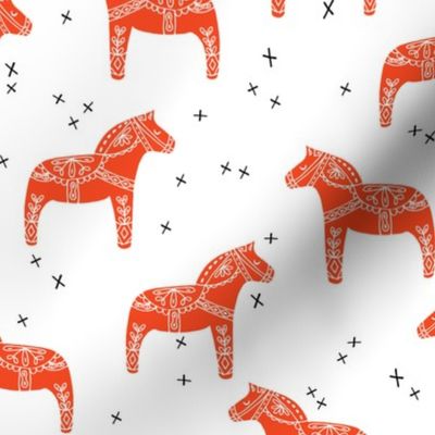 dala horse // red dala fabric swedish scandi design andrea lauren fabric