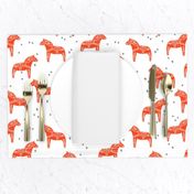 dala horse // red dala fabric swedish scandi design andrea lauren fabric