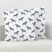 dala horse // blue grey dala horse illustration design scandi nordic fabric andrea lauren design 