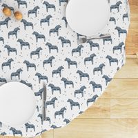 dala horse // blue grey dala horse illustration design scandi nordic fabric andrea lauren design 