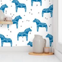 dala horse // swedish horse fabric sweden fabric andrea lauren design folk illustration