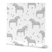 dala horse // grey dala horse fabric nursery baby grey design andrea lauren fabric andrea lauren design