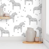 dala horse // grey dala horse fabric nursery baby grey design andrea lauren fabric andrea lauren design