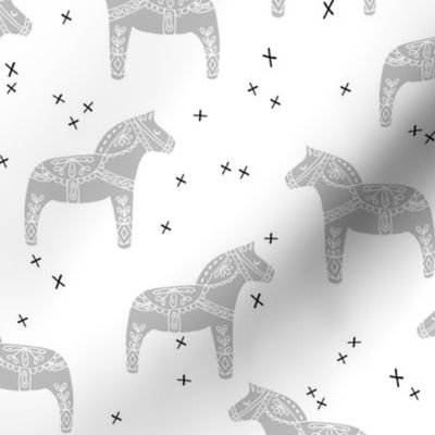 dala horse // grey dala horse fabric nursery baby grey design andrea lauren fabric andrea lauren design