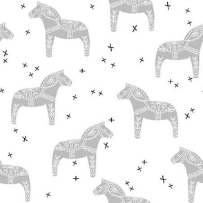 dala horse // grey dala horse fabric nursery baby grey design andrea lauren fabric andrea lauren design