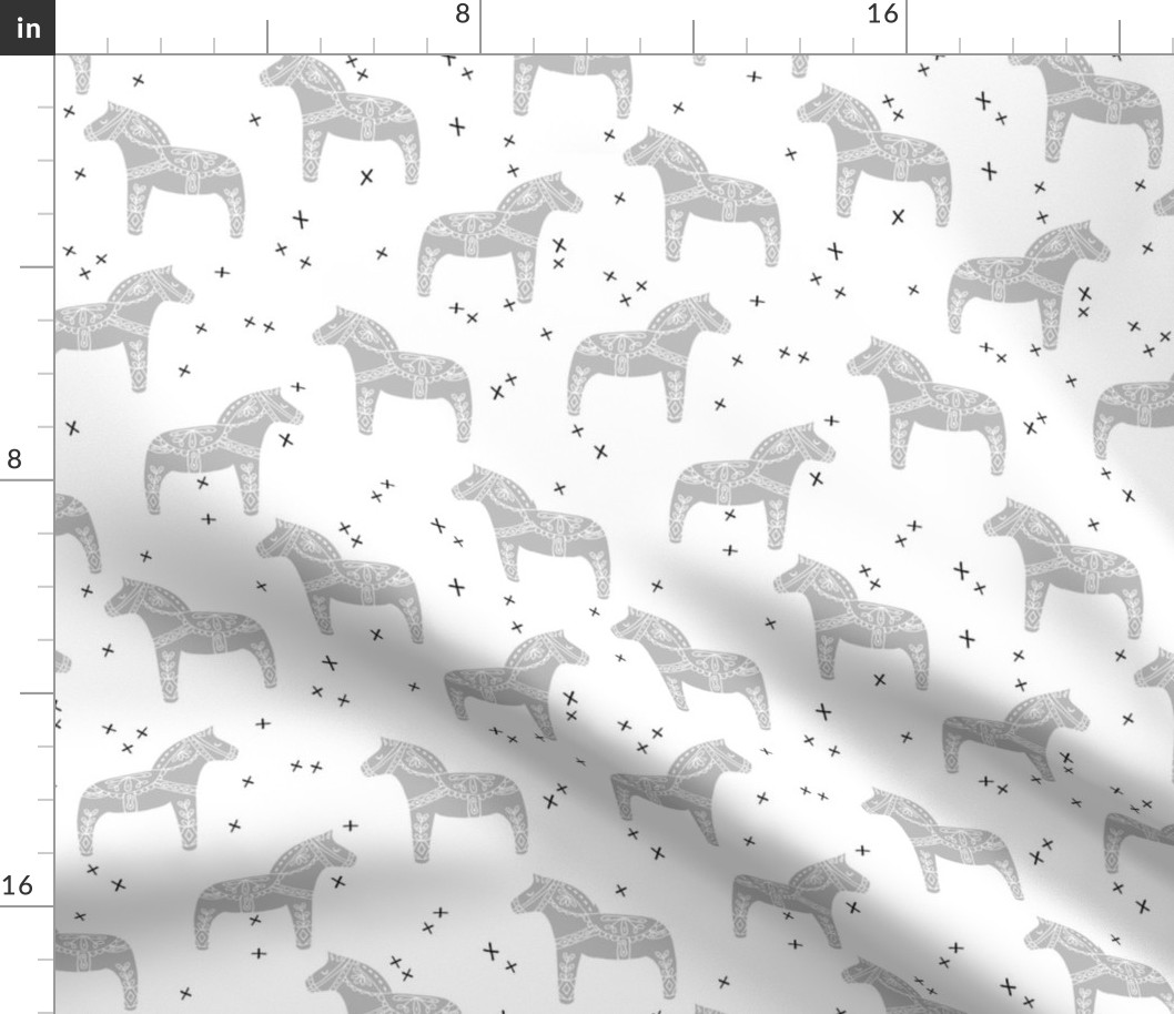 dala horse // grey dala horse fabric nursery baby grey design andrea lauren fabric andrea lauren design