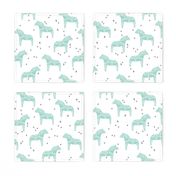 dala horse // aqua mint dala scandi fabric andrea lauren baby nursery design