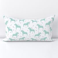 dala horse // aqua mint dala scandi fabric andrea lauren baby nursery design