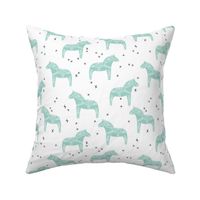 dala horse // aqua mint dala scandi fabric andrea lauren baby nursery design