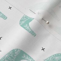 dala horse // aqua mint dala scandi fabric andrea lauren baby nursery design