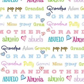 ADAM PATTY grandparents hearts Abuela Abuelo - XL 19  