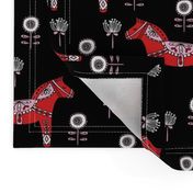 folk dala horse // dala horse florals scandi design andrea lauren fabric