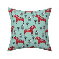 folk dala // floral dala horse fabric folk style illustration andrea lauren fabric andrea lauren design