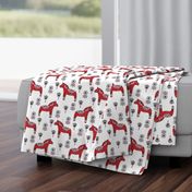 folk dala // dala horse folk style illustration nordic swedish andrea lauren fabric