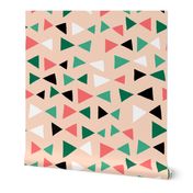 Tropical Triangles - Pink and Green by Andrea Lauren