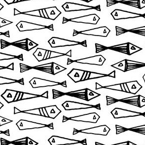 Fish - Black and White by Andrea Lauren 