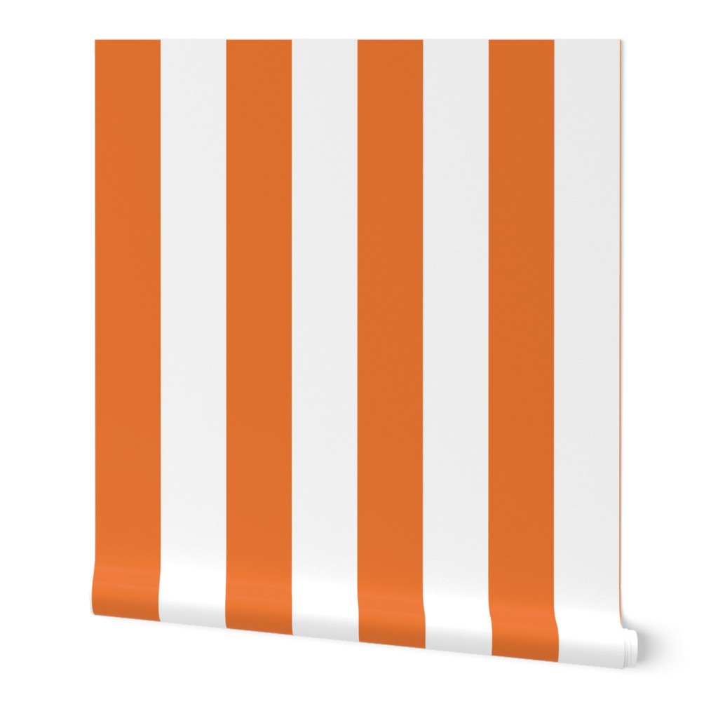 2" Stripe - Orange and White