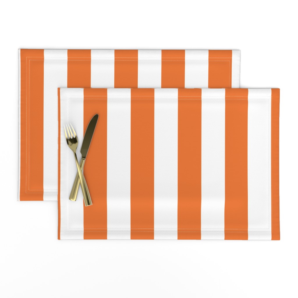 2" Stripe - Orange and White