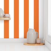 2" Stripe - Orange and White