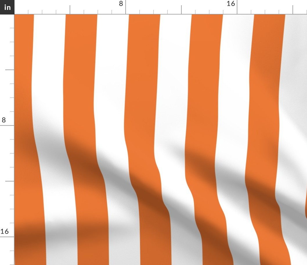 2" Stripe - Orange and White