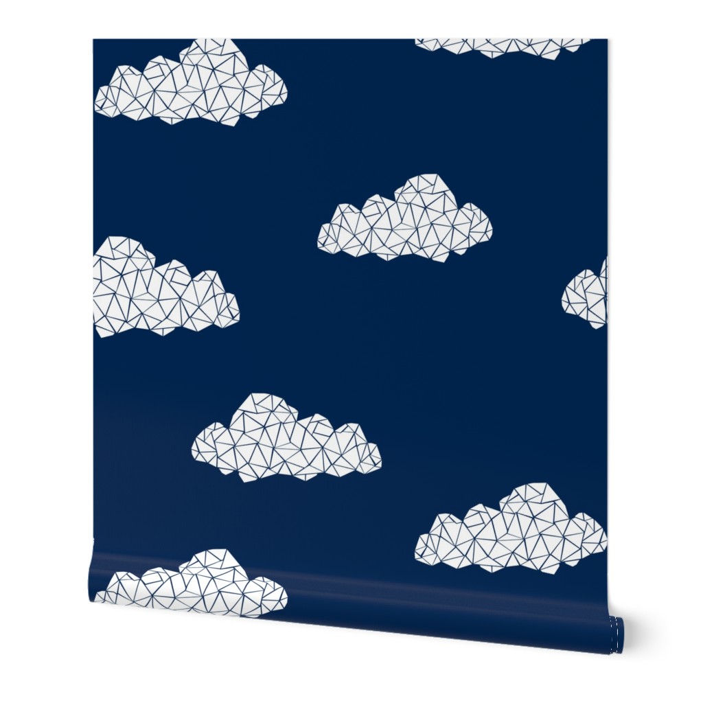 Geo Clouds - Navy (Custom) by Andrea Lauren