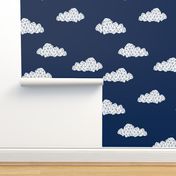 Geo Clouds - Navy (Custom) by Andrea Lauren