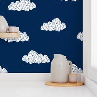 Geo Clouds - Navy (Custom) by Andrea Lauren