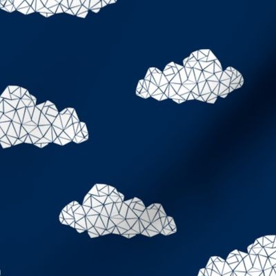 Geo Clouds - Navy (Custom) by Andrea Lauren