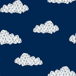 Geo Clouds - Navy (Custom) by Andrea Lauren