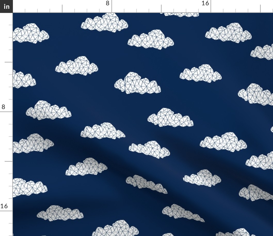 Geo Clouds - Navy (Custom) by Andrea Lauren