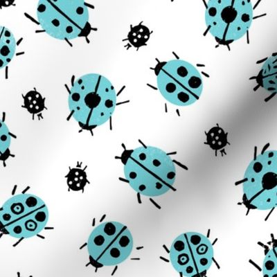 Ladybugs - Aqua/White by Andrea Lauren