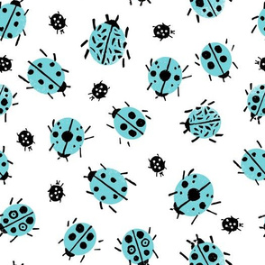 Ladybugs - Aqua/White by Andrea Lauren