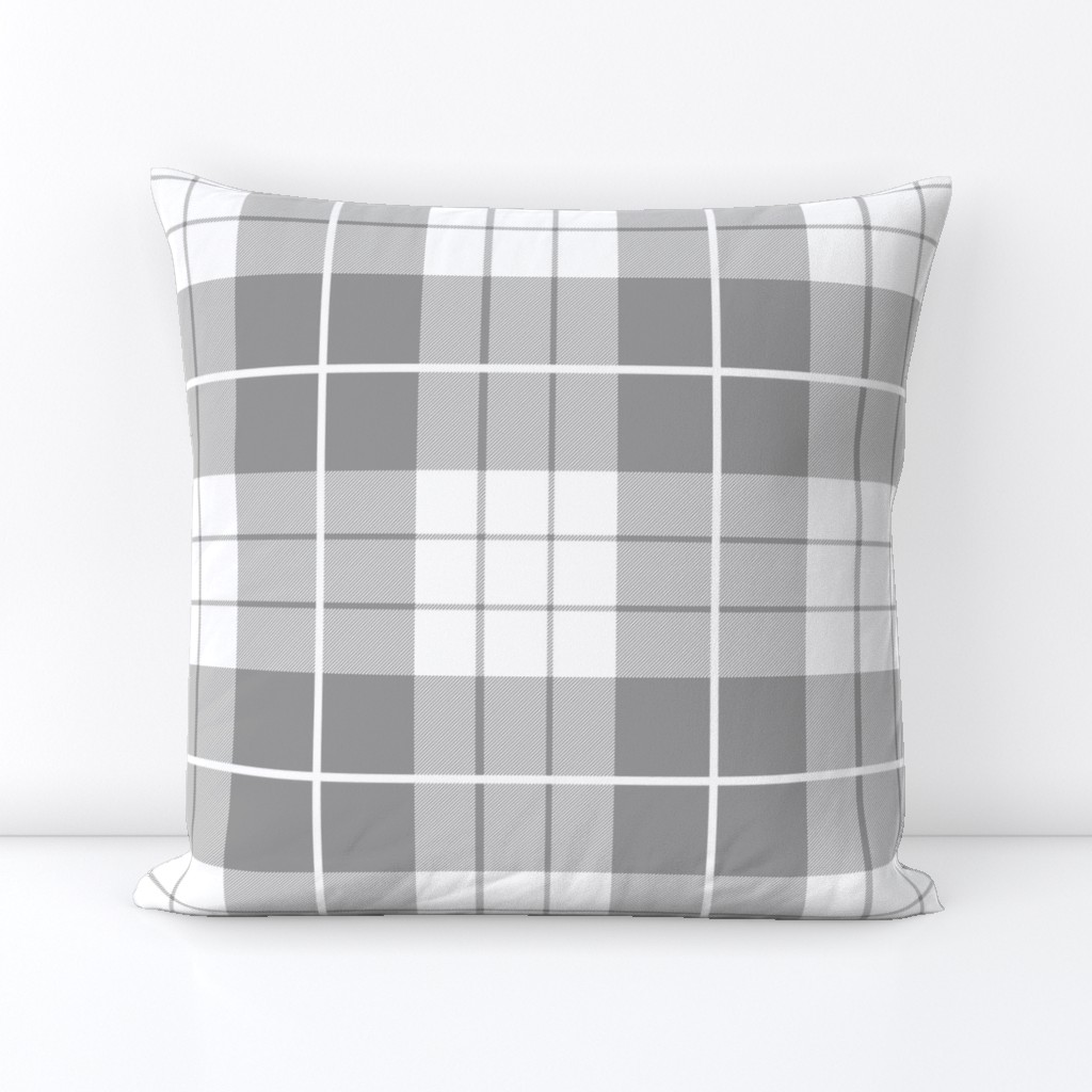 Traditional Plaid ~ Pewter and White