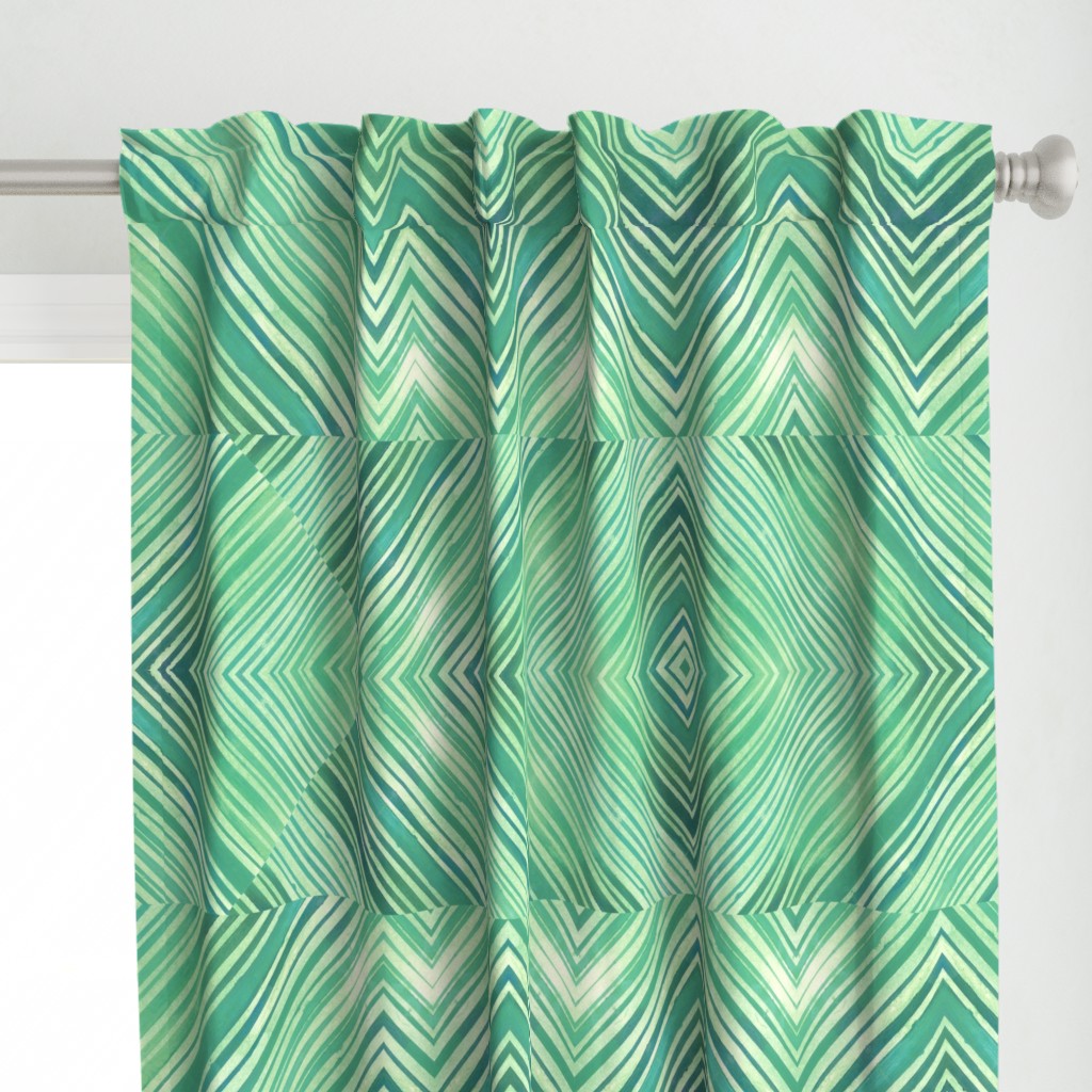 Watercolor Chevrons Green