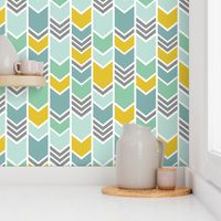 Mint & Gold Chevron