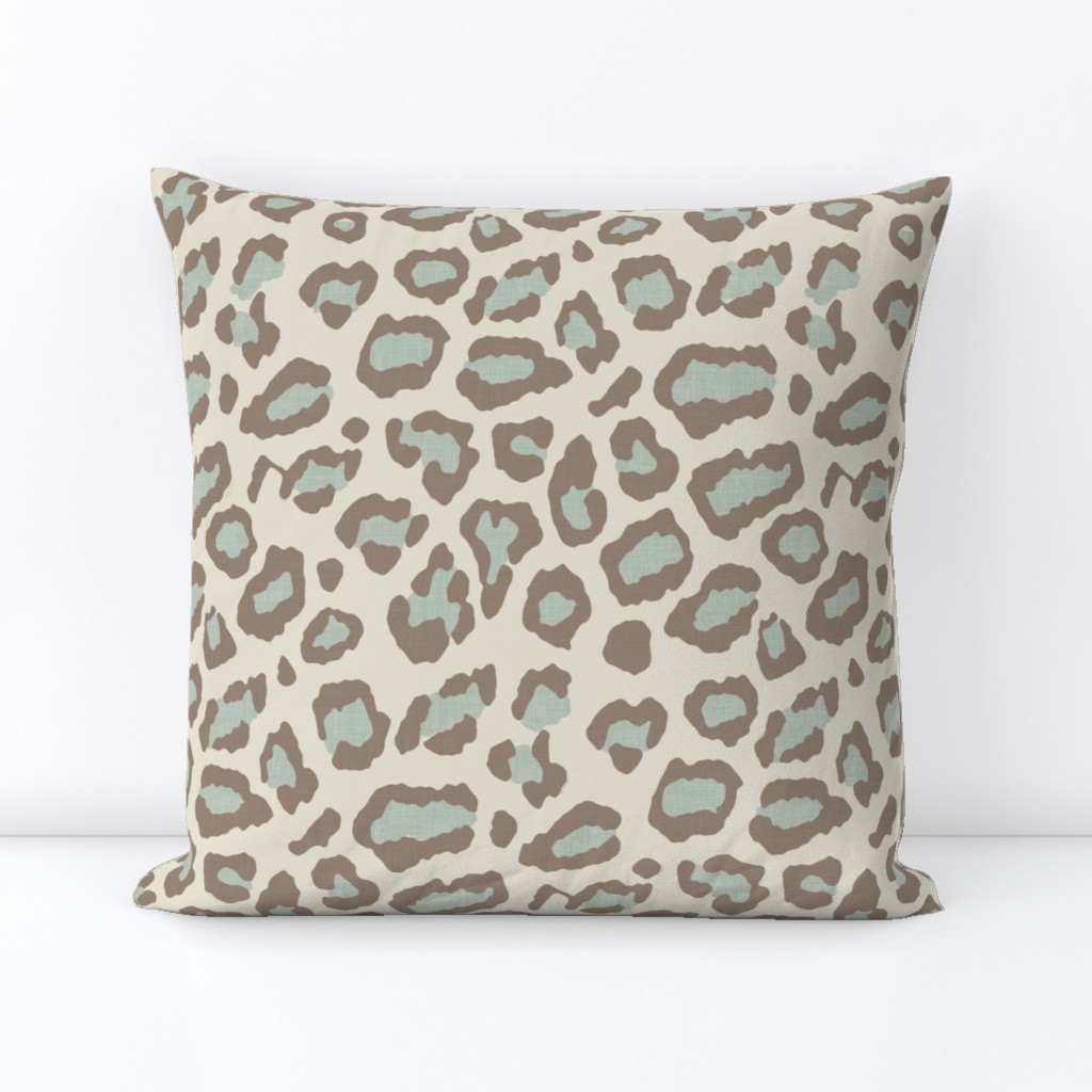 Etosha Leopard in Soft Aqua and Taupe