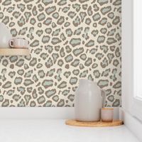 Etosha Leopard in Soft Aqua and Taupe