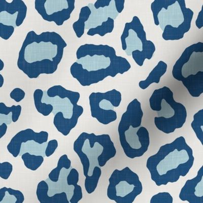 Etosha Leopard In Blue by willowlanetextiles Blue Animal Print Throw Blanket Cheetah Safari Animal Throw Blanket with Spoonflower Fabric