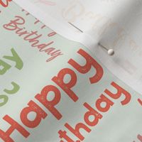 Happy Birthday Typography in Pink, Orange and Green © Jennifer Garrett