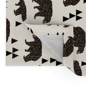 geometric bear // cream railroad triangle trendy baby nursery design