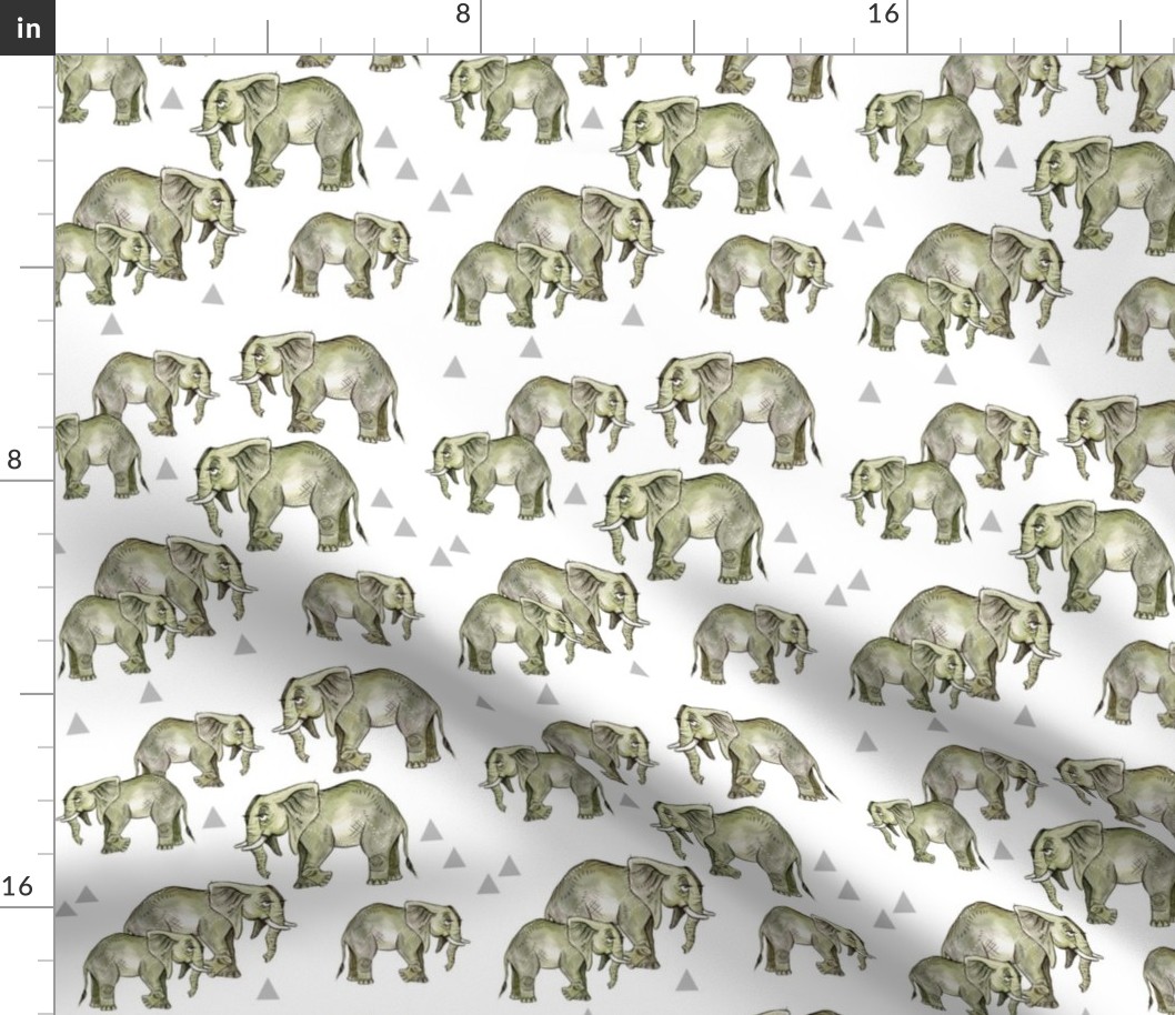 Grey Elephant Herd