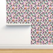 Tropical exotic birds abstract kids tucan illustration pattern