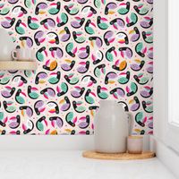 Tropical exotic birds abstract kids tucan illustration pattern