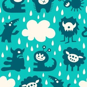 It's raining Monsters (turquoise)