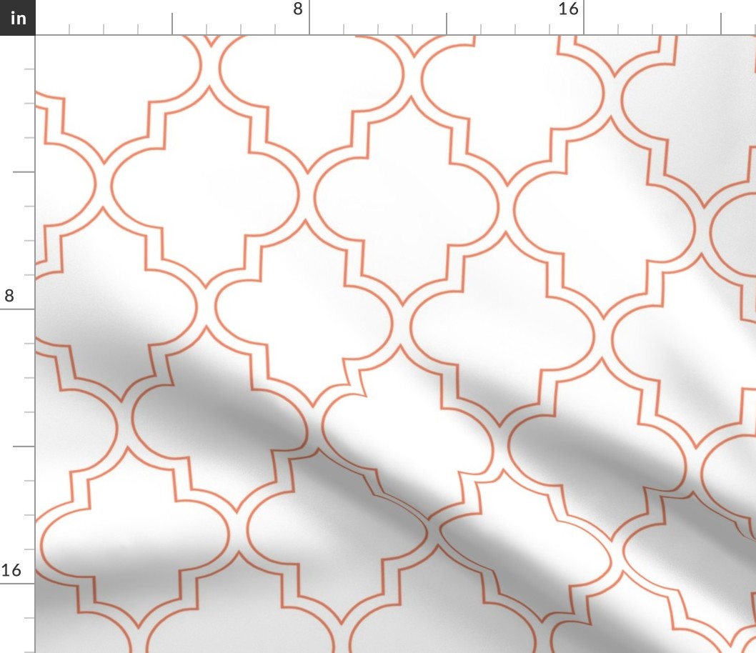 Moroccan Outline Quatrefoil in Tangerine