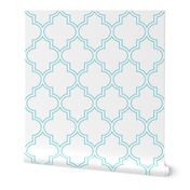 Moroccan Outline Quatrefoil in Aqua