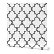 Moroccan Outline Quatrefoil in Black and Cashmere