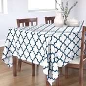 Moroccan Outline Quatrefoil in Navy and Black