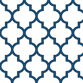 Moroccan Outline Quatrefoil in Navy and Black